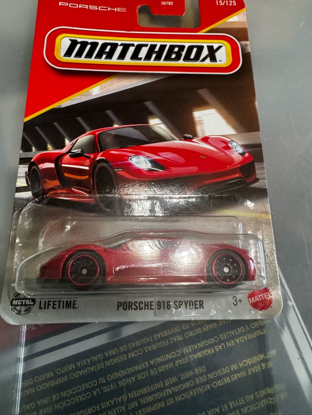 Matchbox Porsche 918 Spyder Toy Car - Red